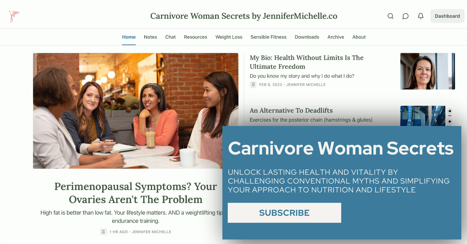 jennifermichelle.co carnivore woman secrets on substack